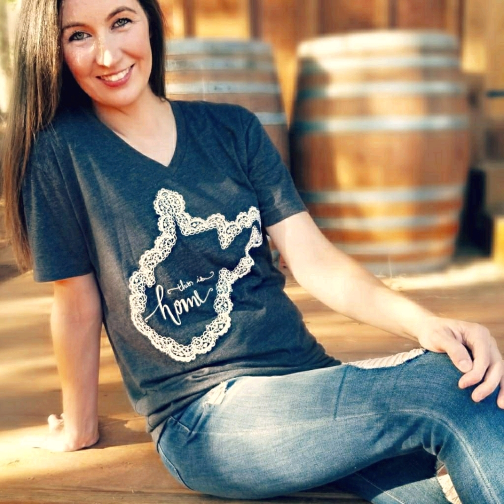 NEW State of Lace West Virginia V Neck